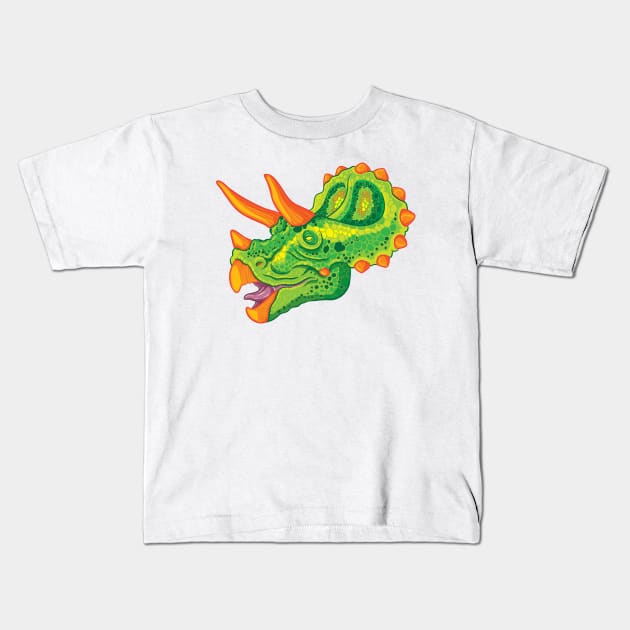 Triceratops (lime) Kids T-Shirt by JenniferSmith